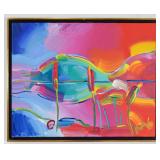 Peter Max Acrylic on Canvas Landscape, 1997