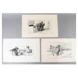 Jean-Louis Forain 3 Satirical WWI Lithographs