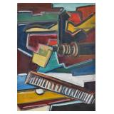 Oil on Canvas Cubist Abstract Composition