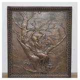 Art Nouveau Relief Cast Iron Fireplace Panel