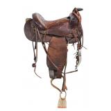 Western Tooled Leather Youth Saddle & Bridle