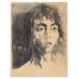 Raphael Soyer Lithograph Portrait Young Woman