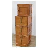 A Modular Four-Section Oak Filing Cabinet
