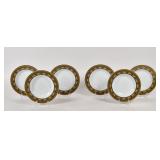 Set 6 Versace Rosenthal Medusa Blue Rimmed