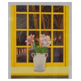 Milton Glaser Lithograph Flowers in Window