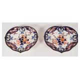 Pair of Bloor Derby Heart Shaped Dishes
