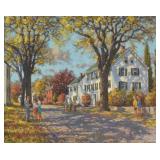 Sven Ohrvel Carlson Oil Canvas Village Street