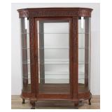 American Victorian Quarter-Sawn Oak Bow-Front