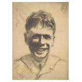 Signed Hoppe Etching Charles Lindbergh