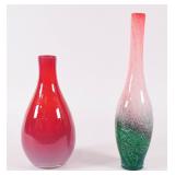 Pair of Large Murano Style Art Glass Vases