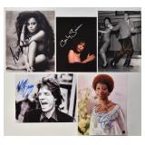 5 Signed Photos Musical Icons Incl. Diana