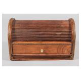 English Walnut Tambour Desk Box w/ Brass