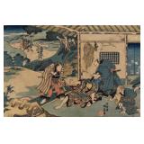Utagawa Kunisada Woodblock Act VI Kanadehon