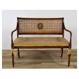 Regency Style Cane Back Settee w/ Painted