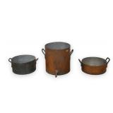3 Industrial Copper Cooking Vessels A. Cooper
