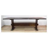 Primitive Two-Plank Trestle Dining Table
