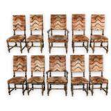 10 Jacobean Revival Style Dining Chairs