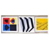 3 Abstract Geometric Screenprints Kunibert