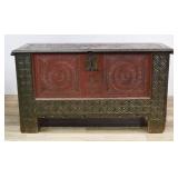 Chip Carved Polychrome Painted Wood Folk