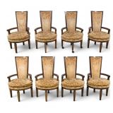 Set 8 Louis XVI Style High Back Upholstered