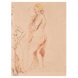 Raphael Soyer Pen & Ink Female Nude Studies