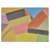 Phillip Pavia Watercolor Abstract Composition