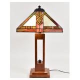 Mission Style Stained Glass Table Lamp
