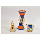 3 Clarice Cliff Earthenware Objects Incl.