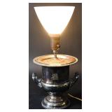 Silver-Plated Trophy Urn Table Lamp