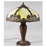 Charles Parker Style Slag Glass Table Lamp