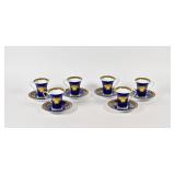 Set 6 Versace Rosenthal Medusa Blue Cups