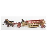Antique Cast Iron Horse-Drawn Fire Ladder