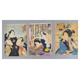 3 Japanese Woodblock Prints (Utagawa Kunisada