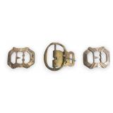 Group of 3 Brass Belt Buckles