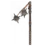 Wood and Metal Two-Headed Spiked Flail