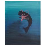 Nathaniel Benchley Oil Whale and Squid