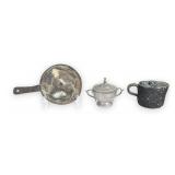 3 Copper Pewter Ocean Salvage Metalware