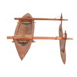 Papua New Guinea Carved Wood Outrigger Canoe