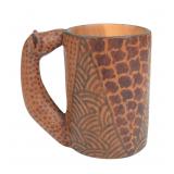 East African Carved Wood Mug