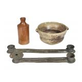 4 Artifacts Incl. Denby Stoneware Ink Bottle