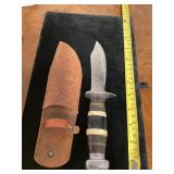 Partial ivory handle knife with sheath