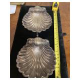 (2) sterling shell dishes, total 350 grams