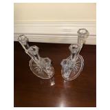 Vintage Hand Cut Crystal Glass Candelabra