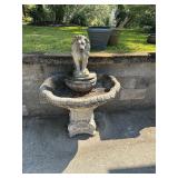 Concrete Lion Bird Bath