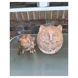 Frog and Cat Yard Art Statue
