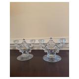 Pair of Cambridge Rose Double Candle Holders