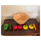 Glass Vegetables and Bowl
