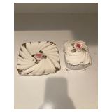 Vintage Hand painted Porcelain footed dish