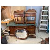 Dresser and 2 Side Tables with Mirrors