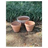 3 Clay Flower Pots